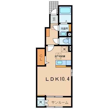 下矢田 徒歩4分 1階の物件間取画像